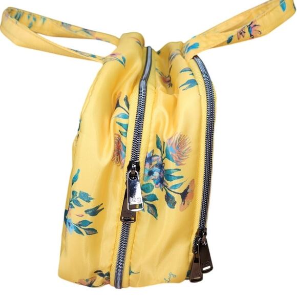 NEW Lug Flatbed Deluxe Cosmetic Make-up Case Yellow Bouquet Flower NWOT - Picture 6 of 7